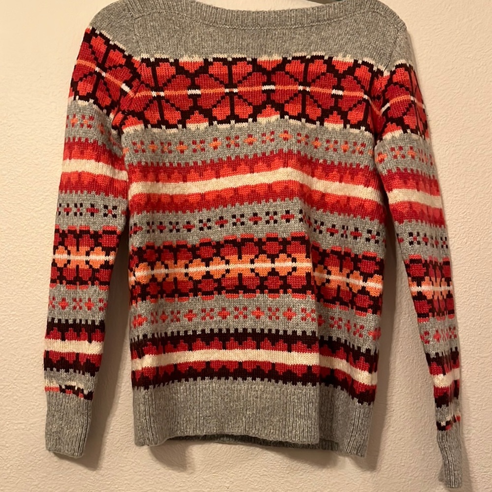Loft Crew Neck knit multi-colored sweater Size Small